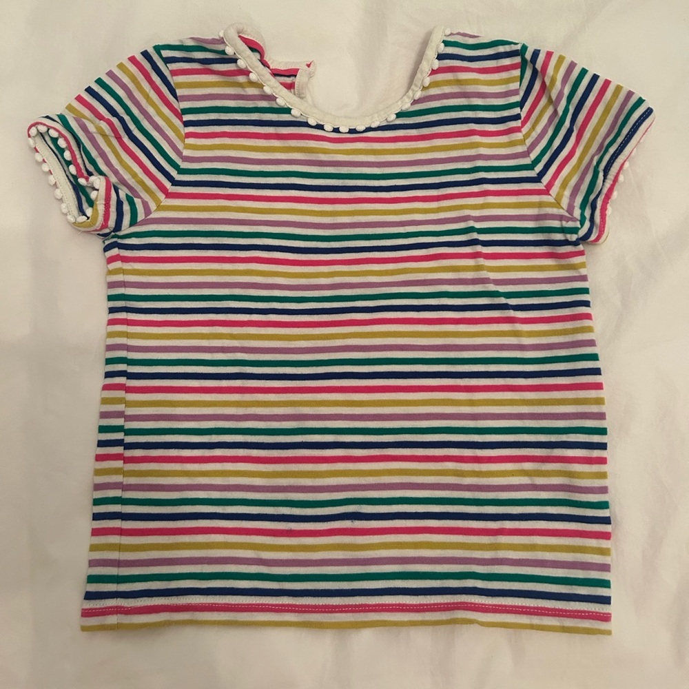 Pom Pom trim mini Boden  striped tee
